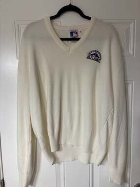Vintage Nutmeg Mills Colorado Rockies MLB V-Neck Sweater Size XL